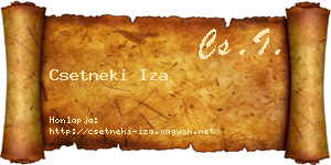 Csetneki Iza névjegykártya